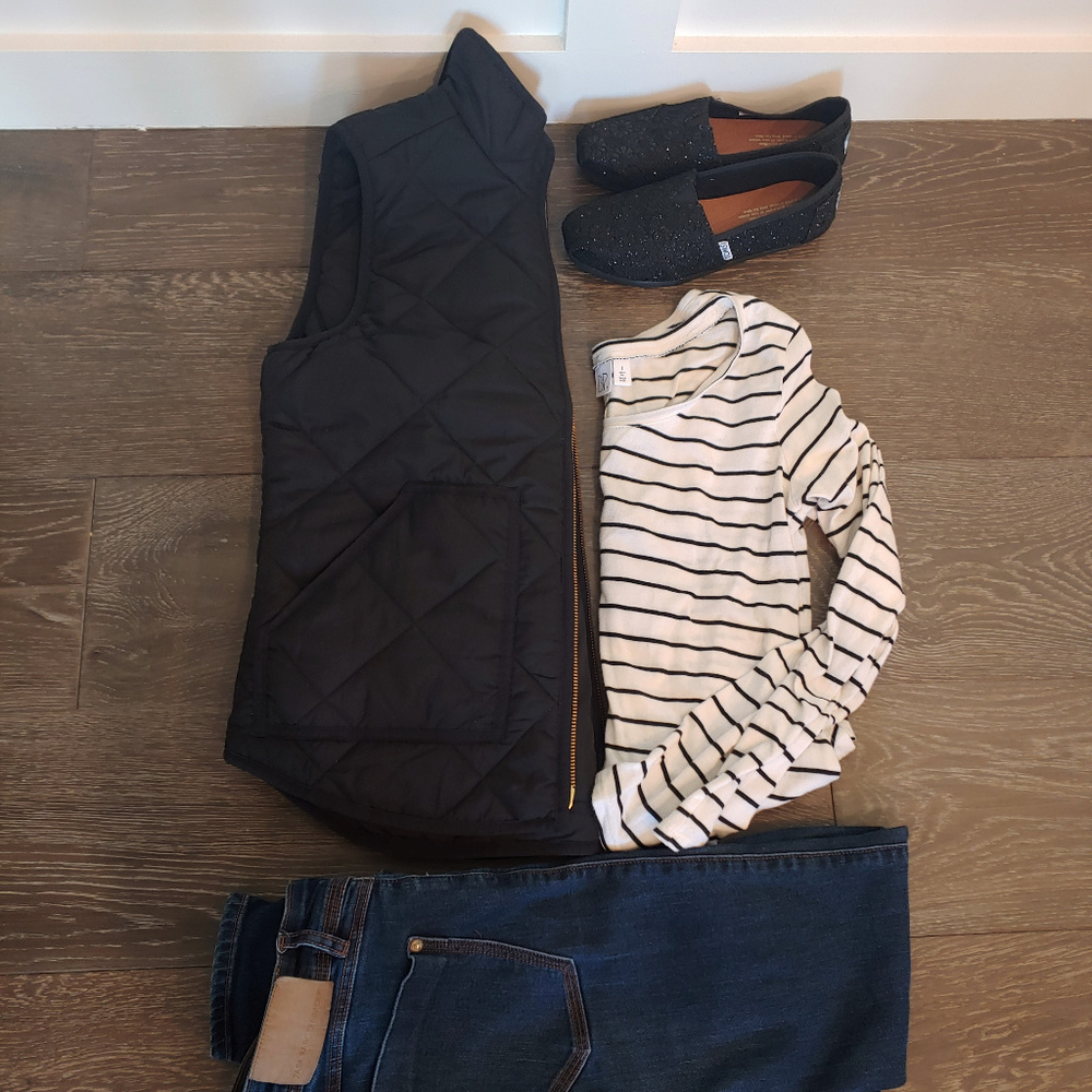 Quilted black J. Crew vest (size small)